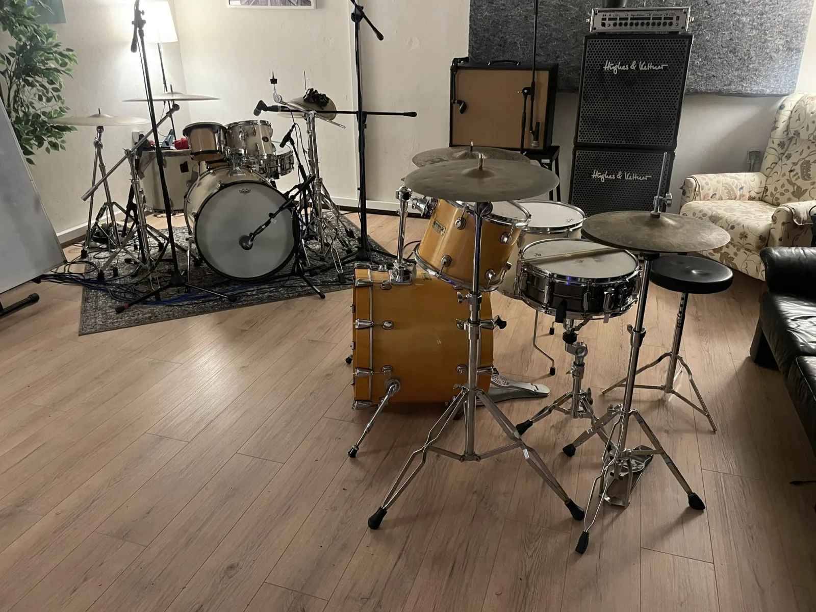 Drum lesson setup in the studio in Bremen